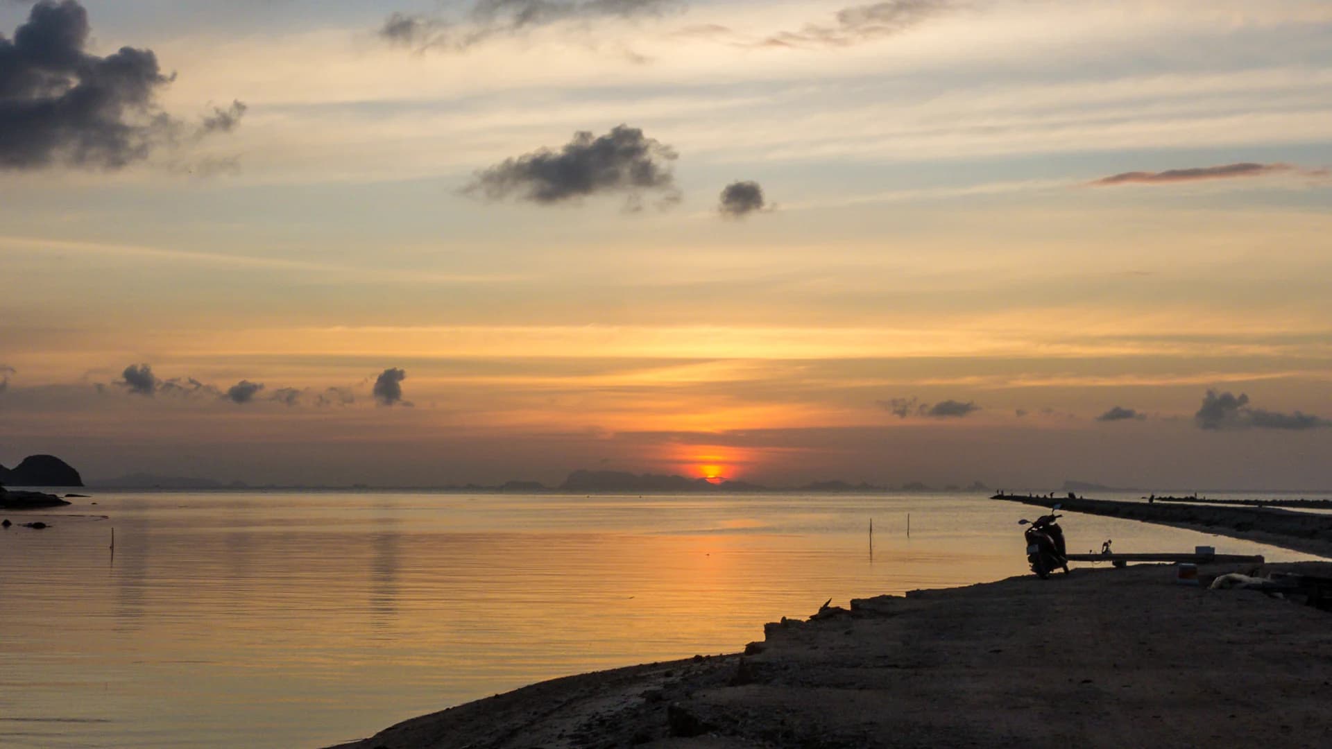 Sunset over the water near Koh Phangan, Thailand