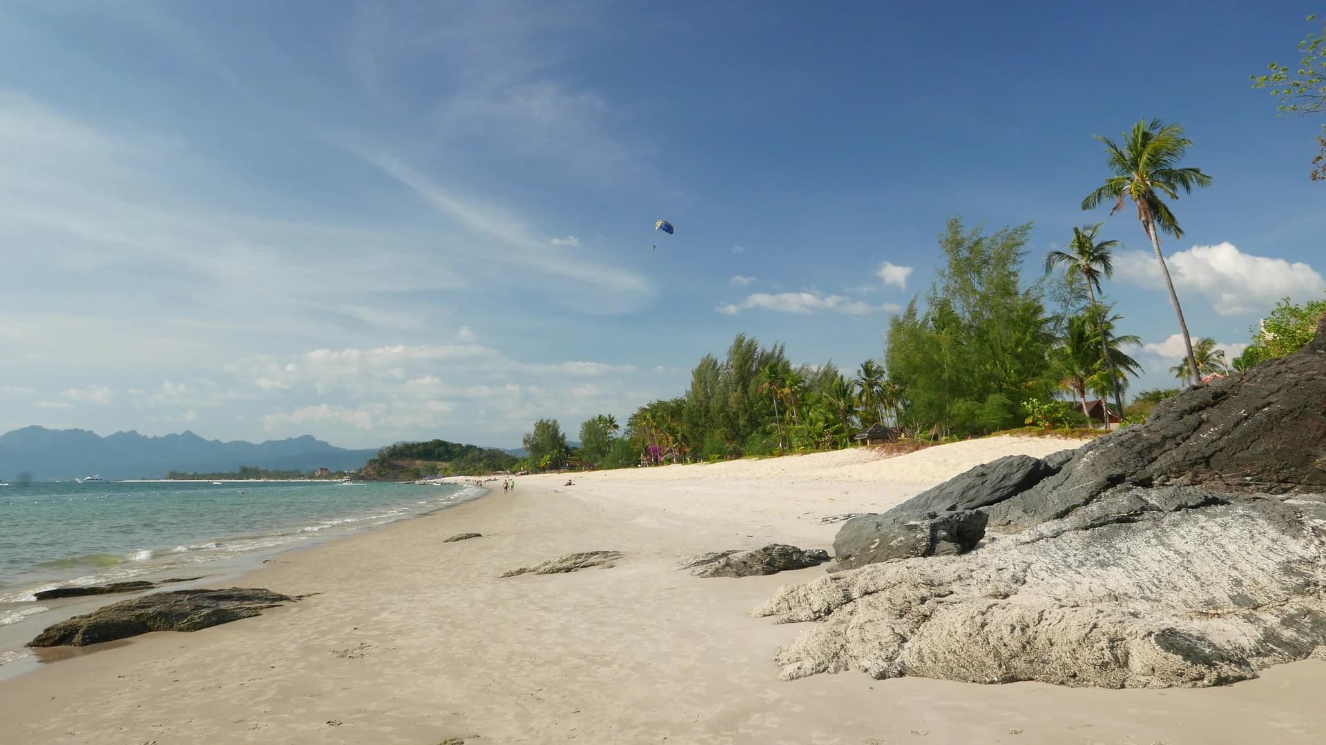 Limestone island and turquoise water off Langkawi, Malaysia