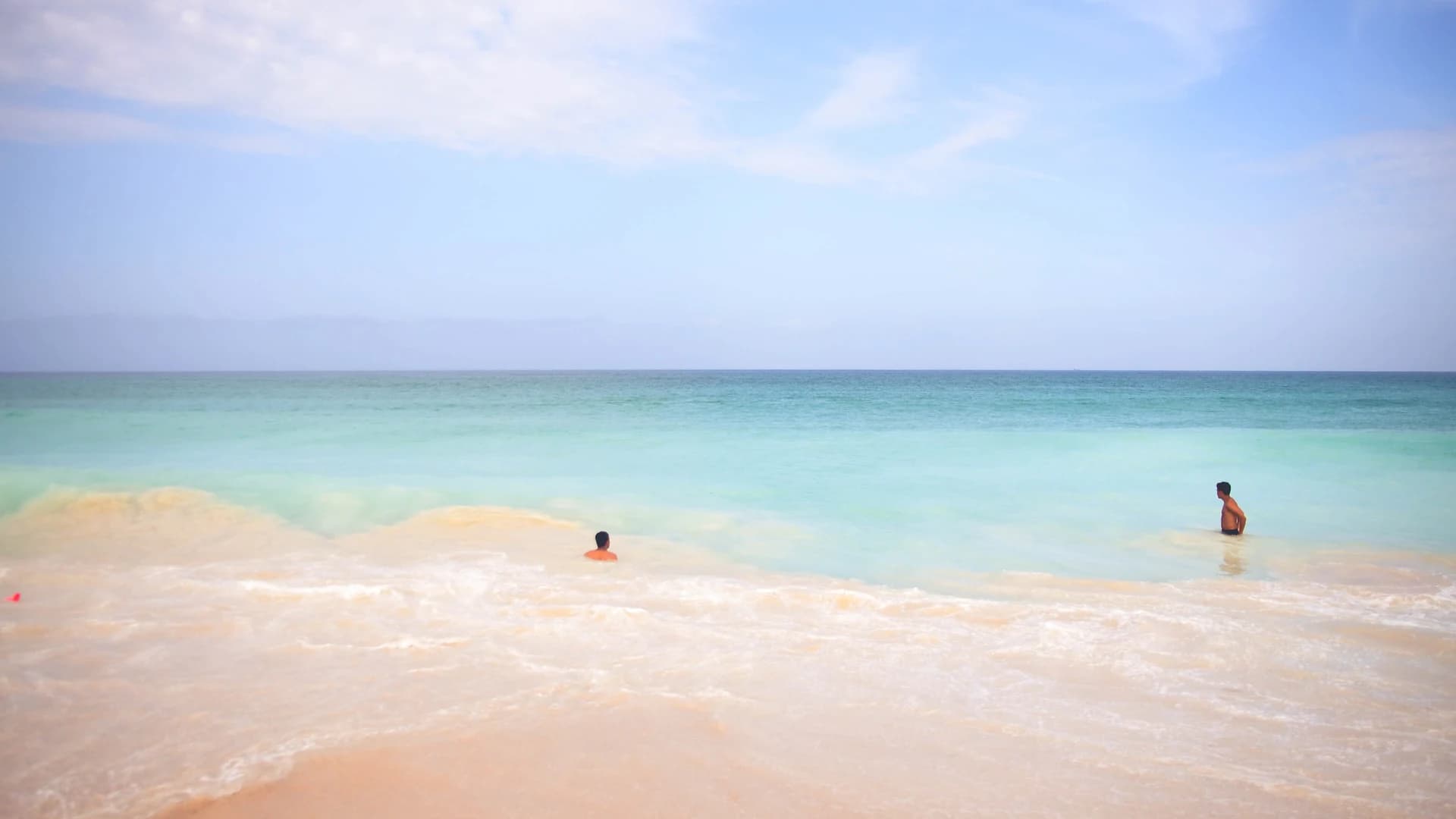 Playa Blanca's turquoise water and white sand on Isla Barú, Rosario Islands, Colombia