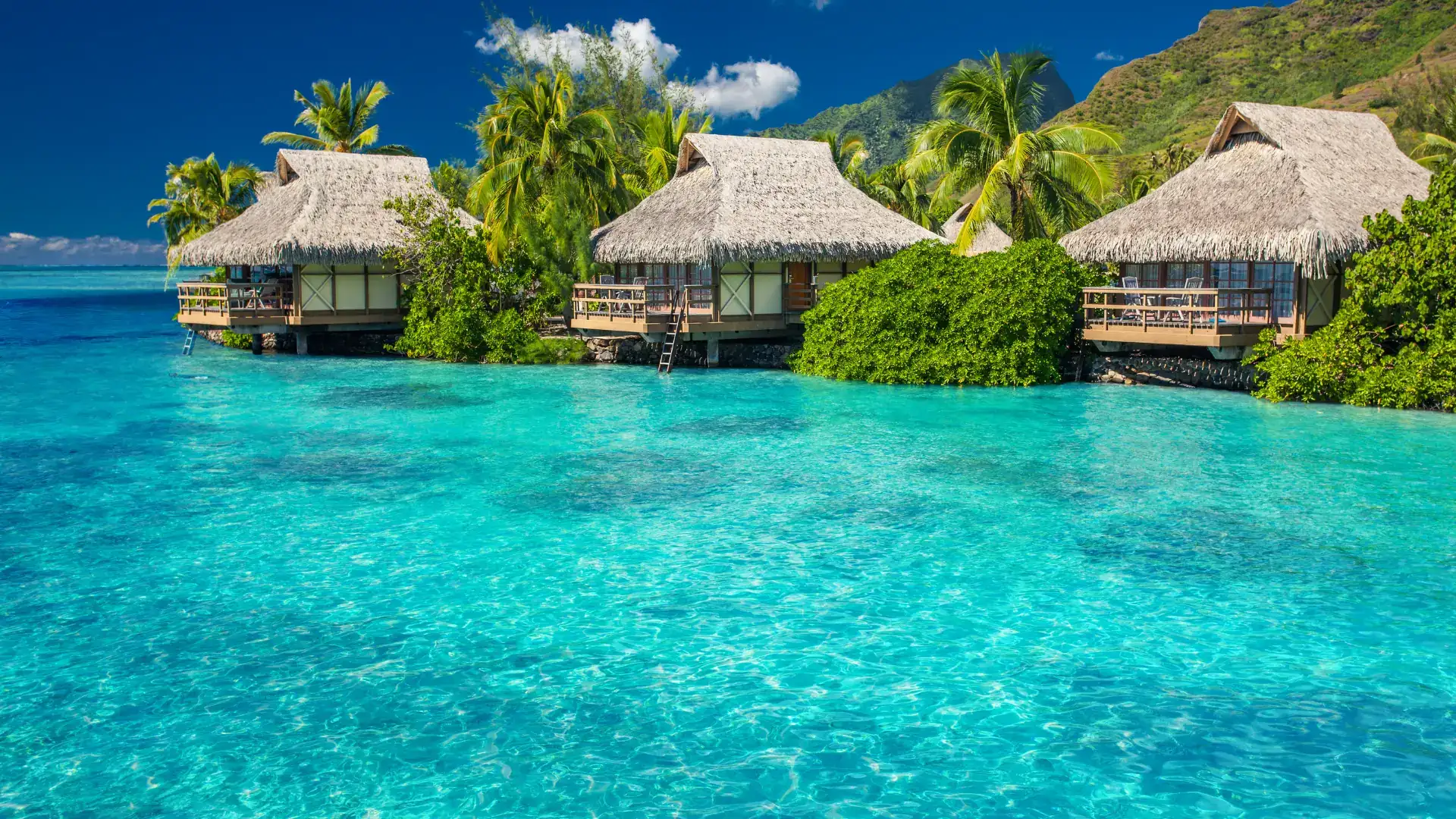 Overwater Bungalows in Tahiti