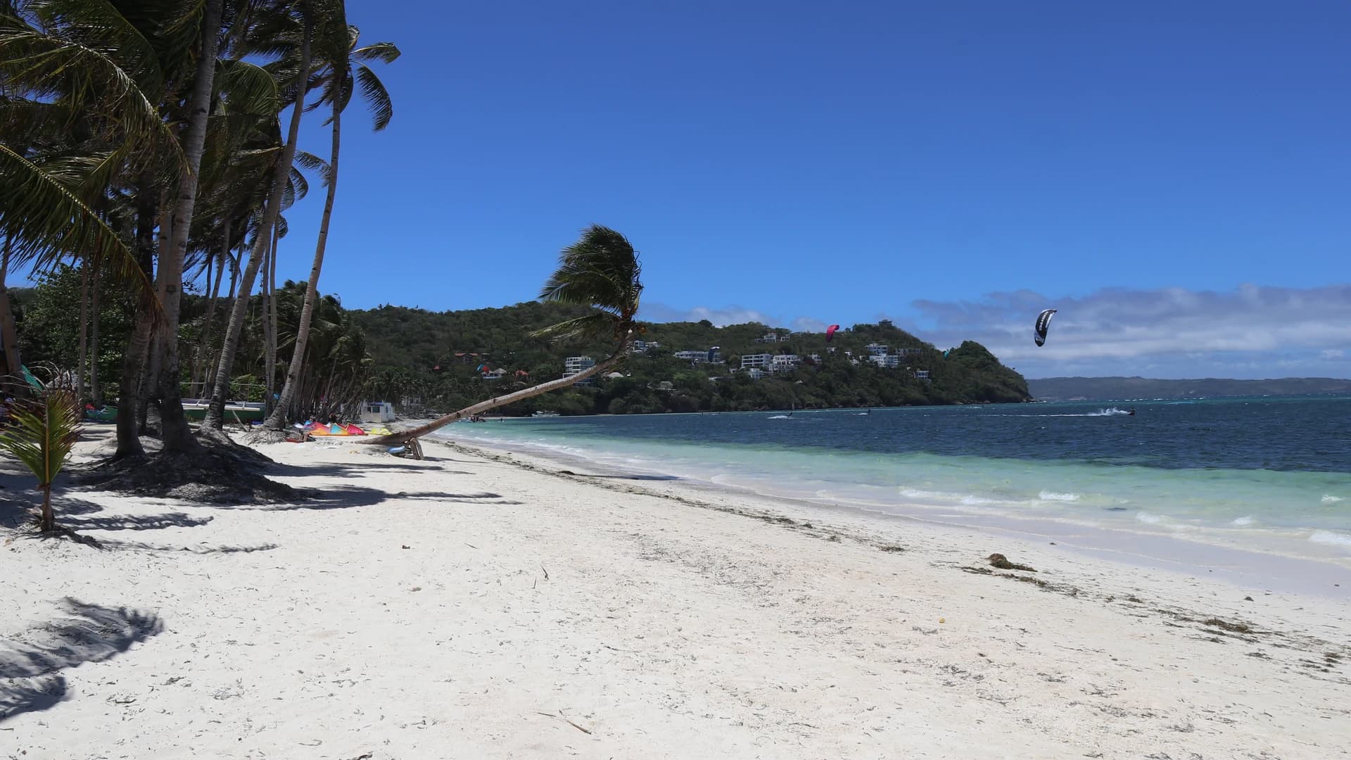 Kitesurfers on Bulabog Beach, Boracay, Philippines