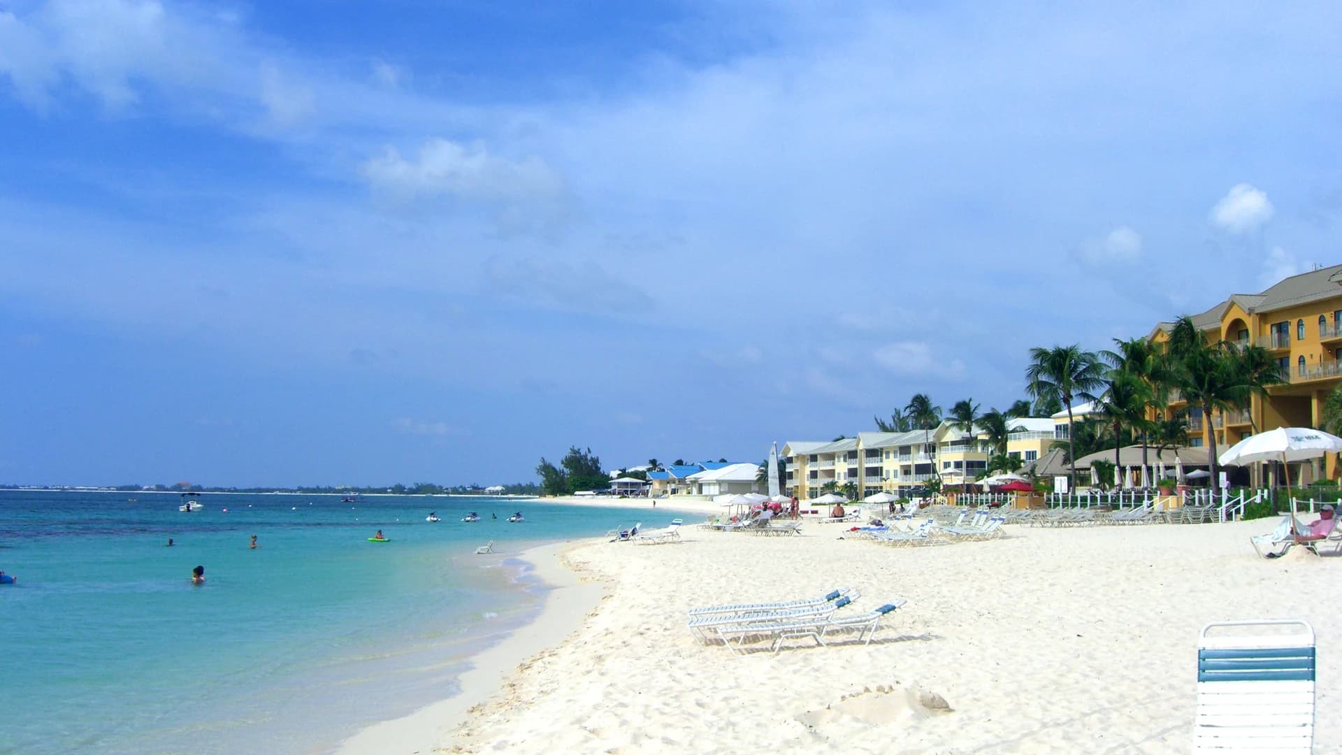 Seven Mile Beach and resort strip, Grand Cayman