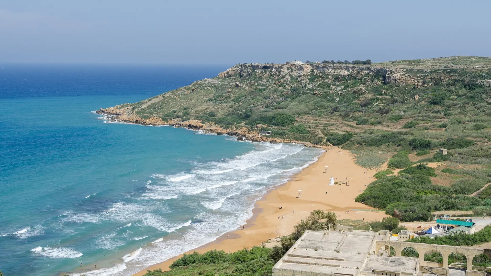 Ramla Bay's red sand beach on Gozo, Malta