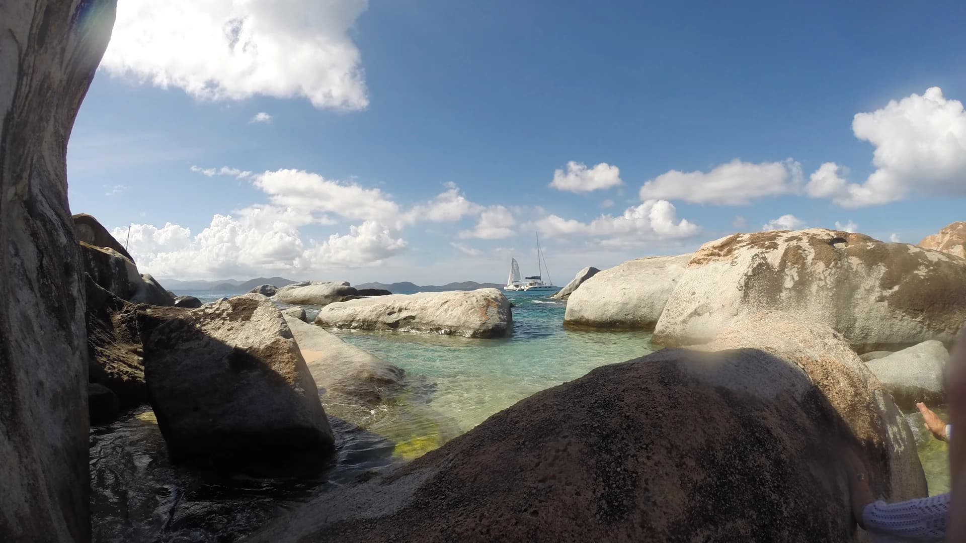 Granite boulders and turquoise water at The Baths, Virgin Gorda, British Virgin Islands