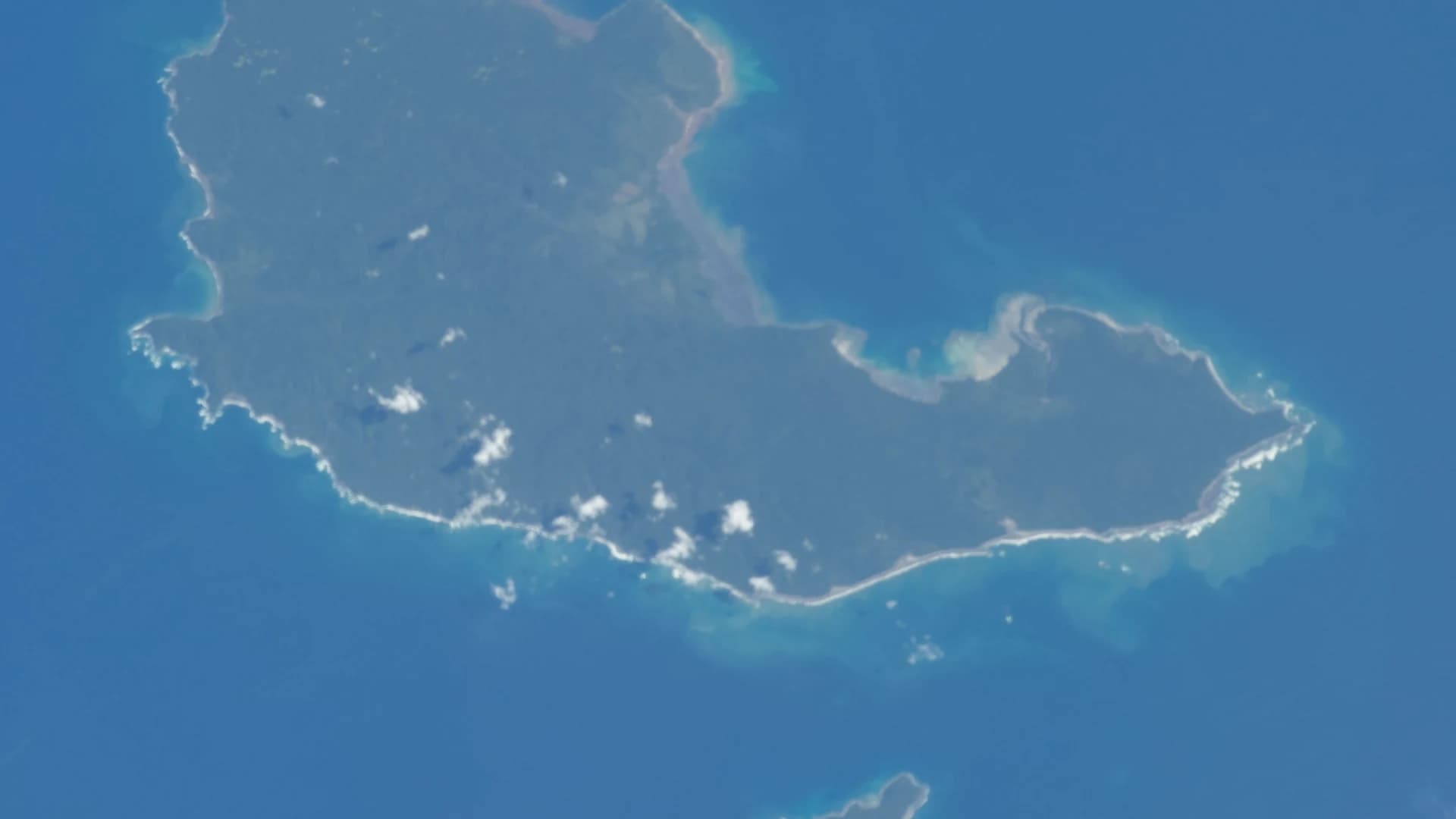 Aerial view of Coiba and Jicaron islands off Panama's Pacific coast