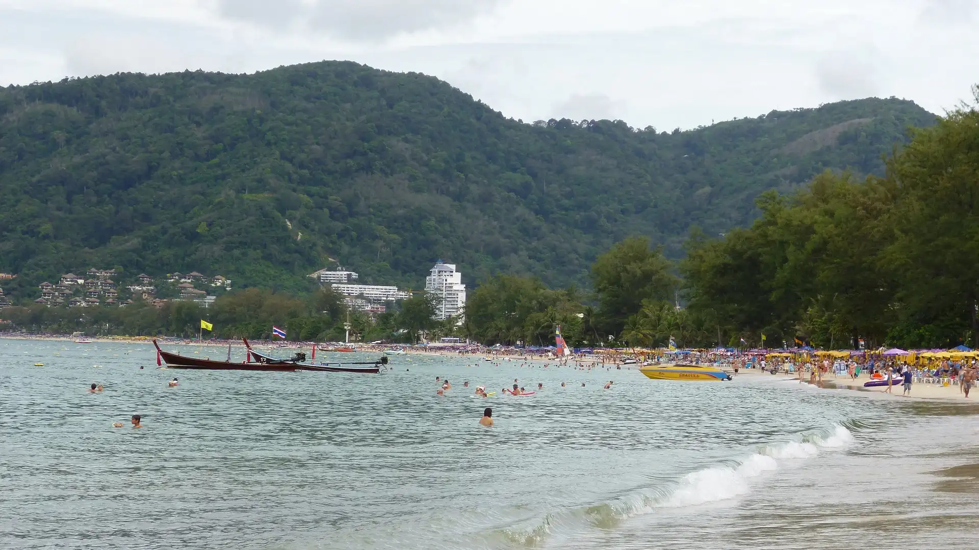 Patong Beach and the Andaman Sea at Phuket, Thailand