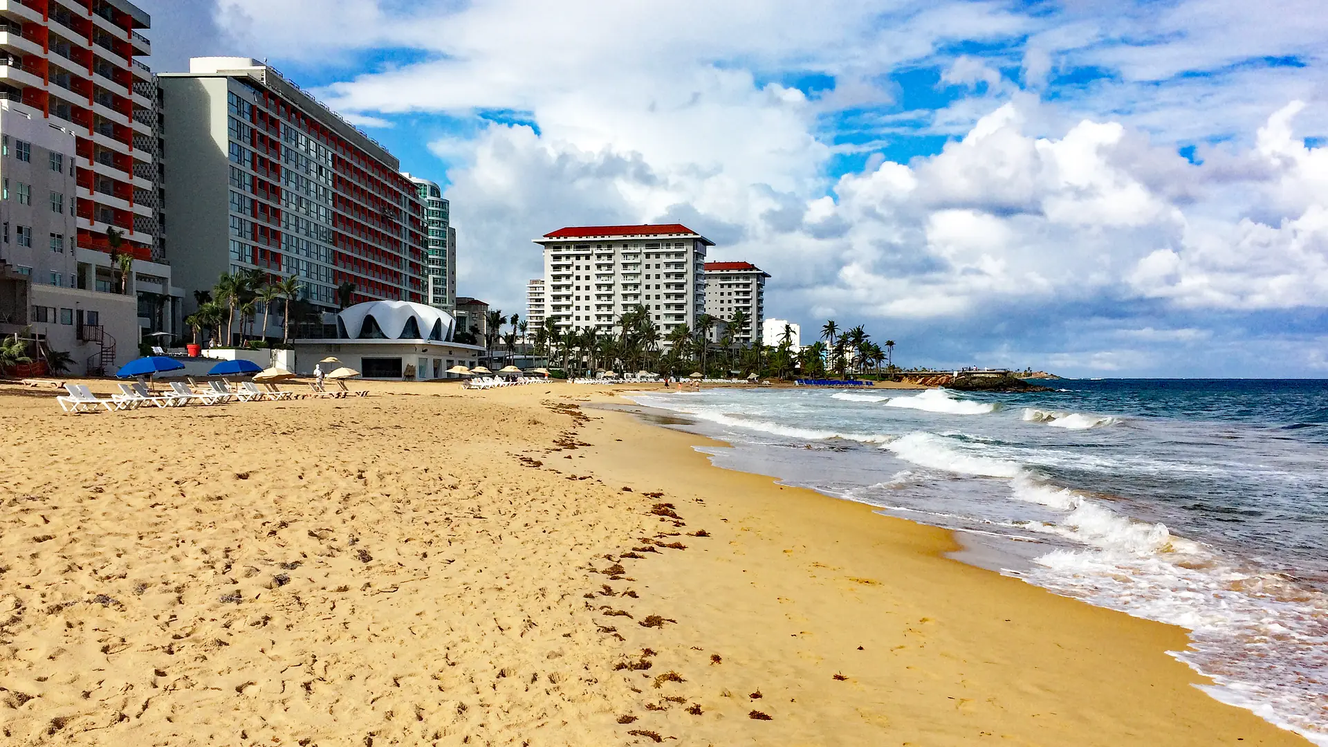 Condado Beach and the San Juan hotel skyline, Puerto Rico